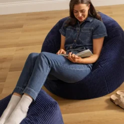 icon Zitzak en Poef Kingston - Corduroy Zitzak - Donkerblauw