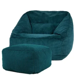 icon Zitzak en Poef Natalia - Corduroy Zitzak - Blauwgroen