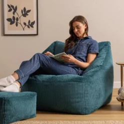 icon Zitzak en Poef Natalia - Corduroy Zitzak - Blauwgroen