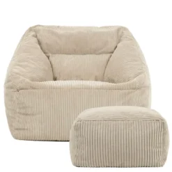 icon Zitzak en Poef Natalia - Corduroy Zitzak - Beige