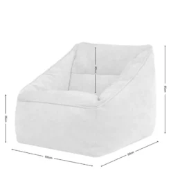icon Zitzak Natalia - Chenille Zitzak Fauteuil - Grijs
