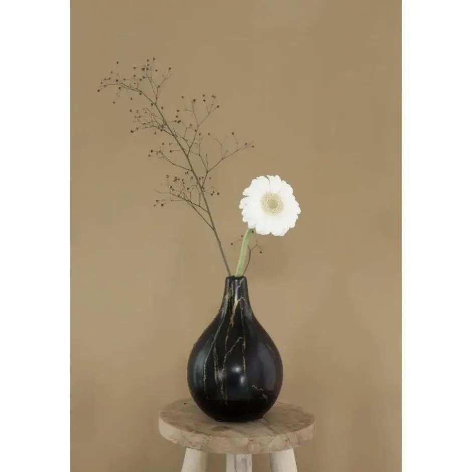 Idea4seasons Bloemenvaas Dazzle - marmer look - D12 cm x H18 cm