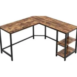 Industrieel hoek bureau - MDF - Metaal - Zwart