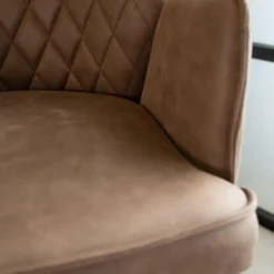 Industriële barkruk Novan taupe - Zithoogte 68 cm - Stof - Taupe