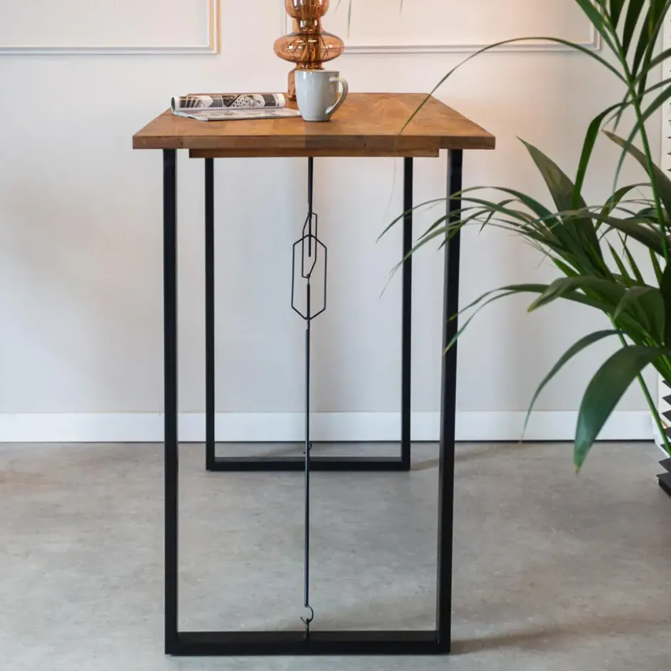 Industriële bartafel Vegas 130x70x110 cm Mangohout - Mangohout - Bruin