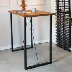 Industriële bartafel Vegas 130x70x110 cm Mangohout - Mangohout - Bruin