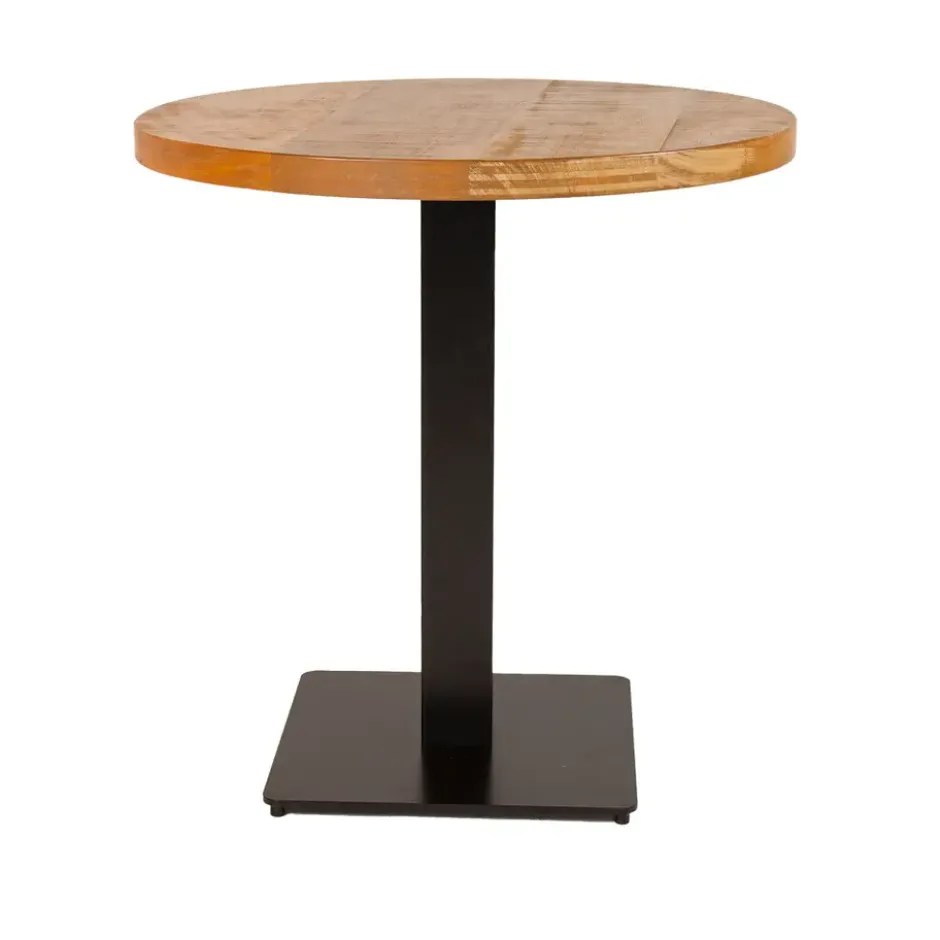 Industriële bistrotafel 70x70 rond metaal mangohout 70x70x73 cm Mangohout