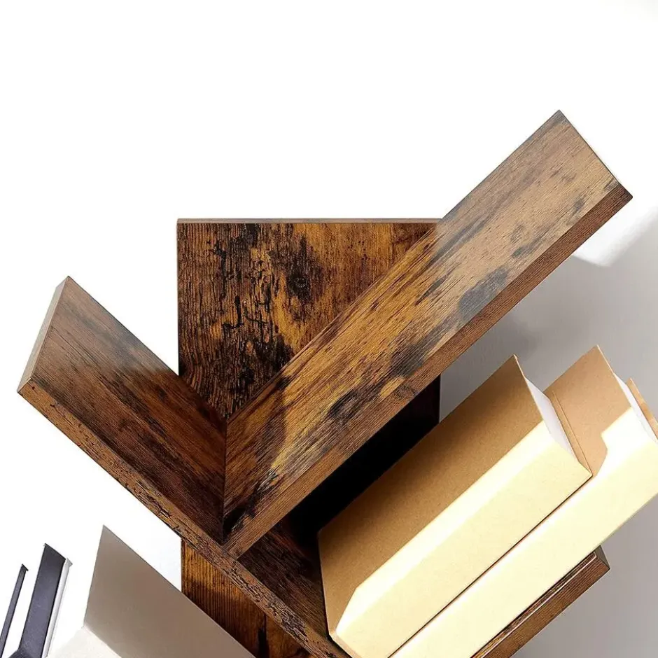 Industriële Boekenkast - Vintage - 8 Planken - Hout - Bruin