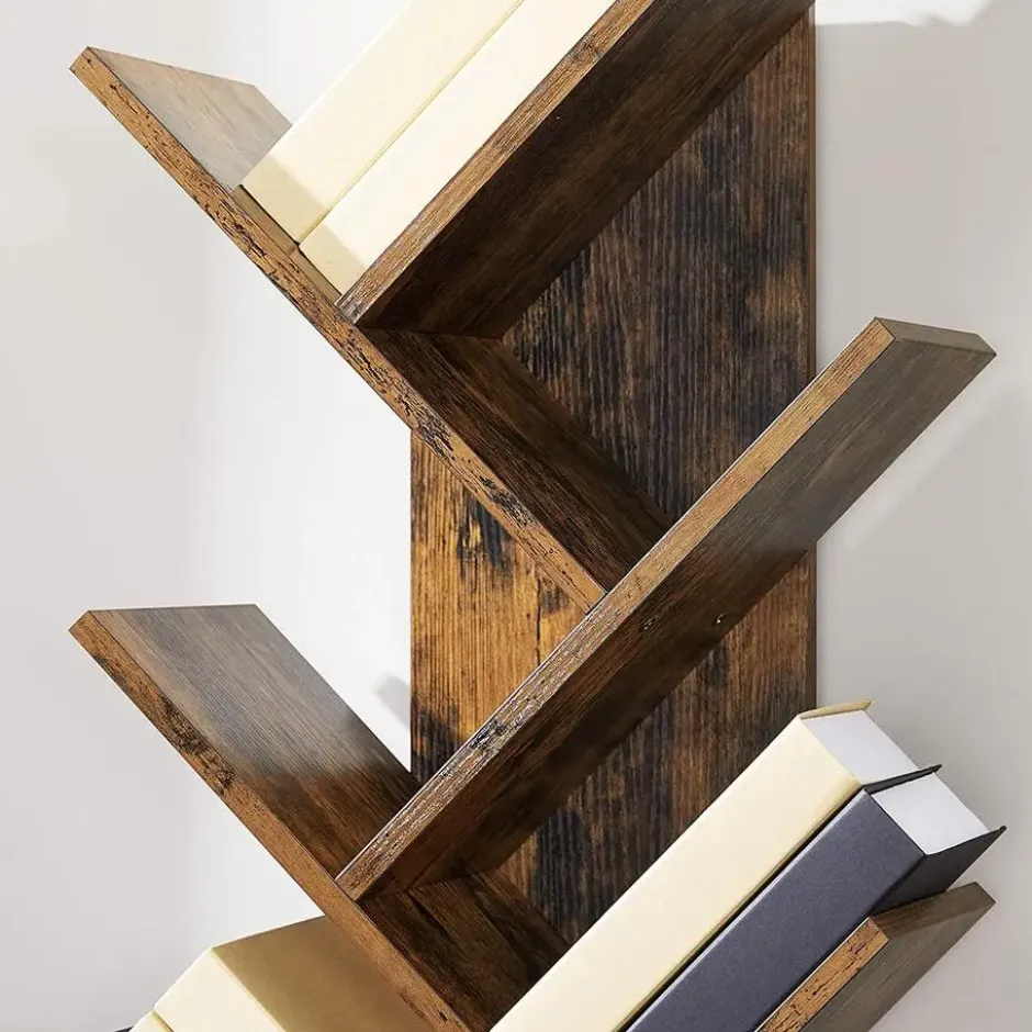Industriële Boekenkast - Vintage - 8 Planken - Hout - Bruin