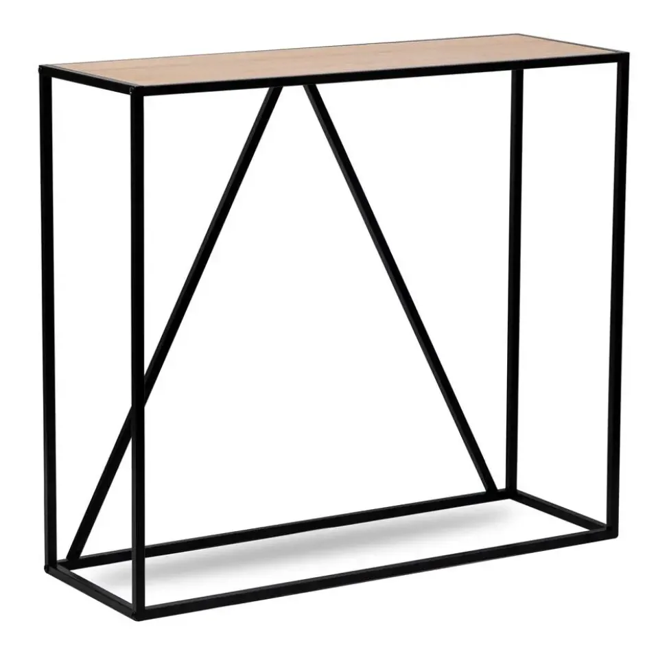 Industriële houten en zwarte metalen consolestijl