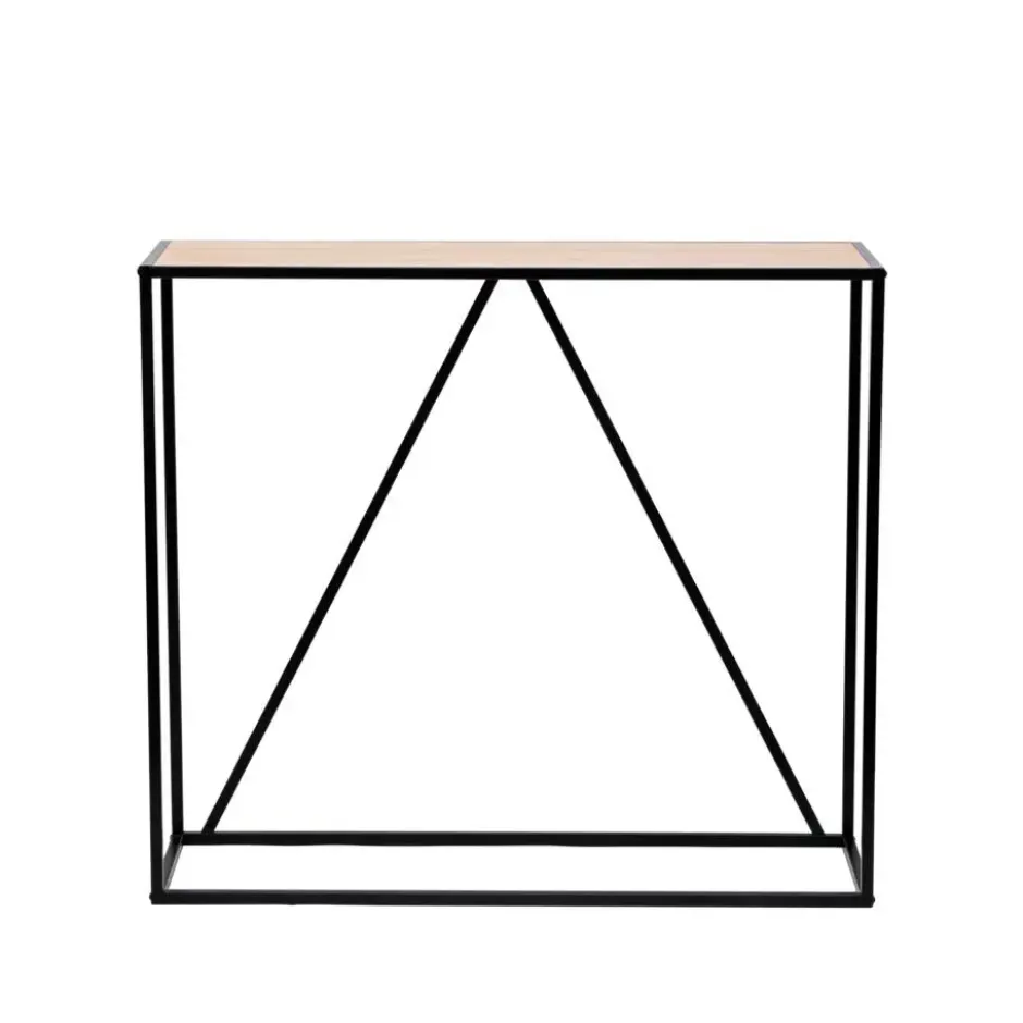 Industriële houten en zwarte metalen consolestijl