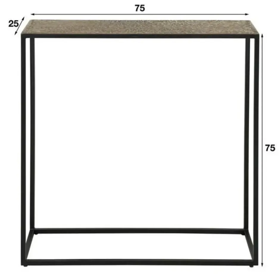 Industriële sidetable Lizzy metallic brons - 25x75x75 cm - Brons - Bronskleurig