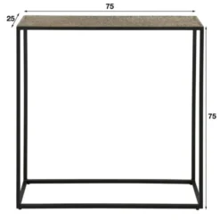 Industriële sidetable Lizzy metallic brons - 25x75x75 cm - Brons - Bronskleurig