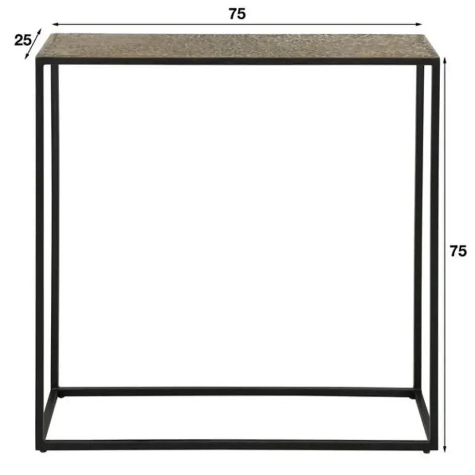 Industriële sidetable Lizzy metallic brons - 25x75x75 cm - Brons - Bronskleurig