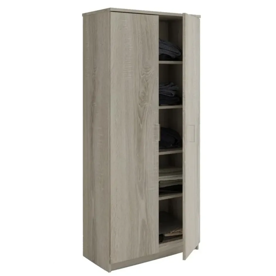 Interiax Kledingkast 'Amelie' - Sonoma Eik - 2 Deurs - 180x80x40 cm
