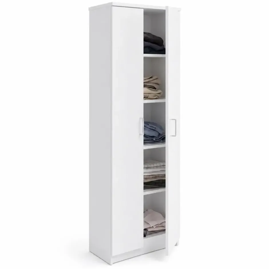 Interiax Kledingkast 'Amelie' - Wit - 2 Deurs - 180x60x40 cm