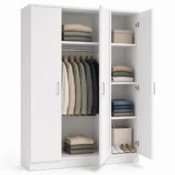 Interiax Kledingkast 'Amelie' - Wit - 3 Deurs - 180x120x54 cm