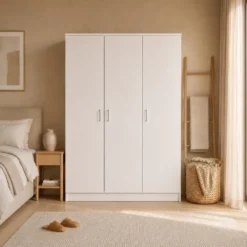 Interiax Kledingkast 'Amelie' - Wit - 3 Deurs - 180x120x54 cm