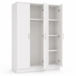 Interiax Kledingkast 'Amelie' - Wit - 3 Deurs - 180x120x54 cm