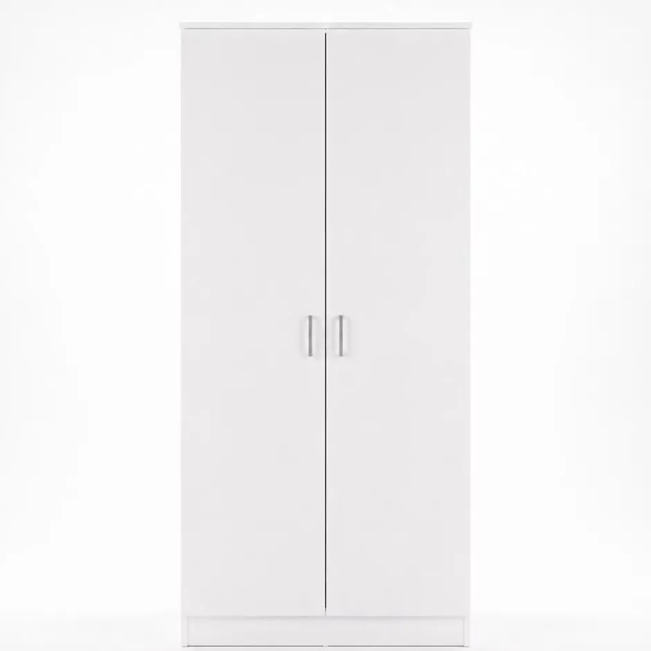 Interiax Kledingkast 'Amelie' - Wit - 2 Deurs - 180x80x40 cm