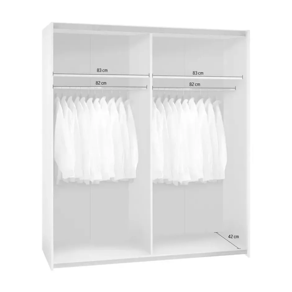 Interiax Kledingkast 'Emma' - Wit - Schuifdeurkast - 195x170x57.5 cm