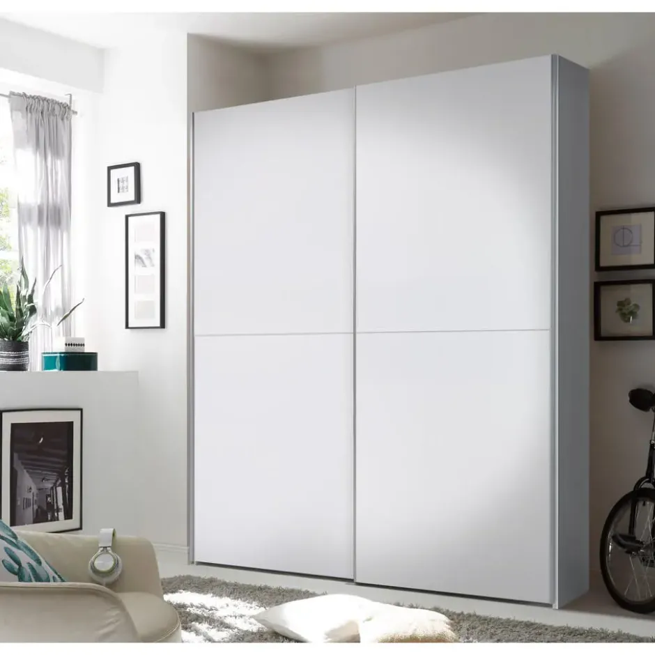 Interiax Kledingkast 'Emma' - Wit - Schuifdeurkast - 195x170x57.5 cm