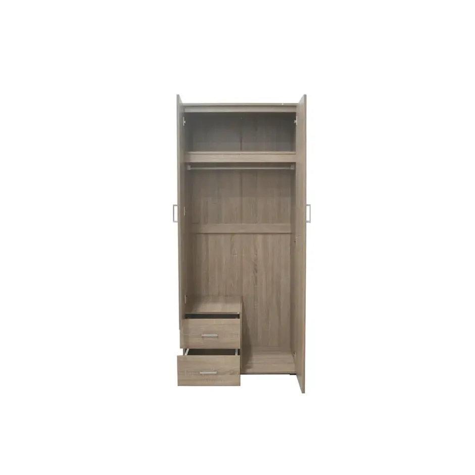 Interiax Kledingkast 'Lena' - Sonoma Eik - 2 Deurs - 185x80x52cm