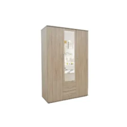 Interiax Kledingkast 'Lena' - Sonoma Eik - 3 Deurs - 185x120x52cm