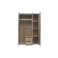 Interiax Kledingkast 'Lena' - Sonoma Eik - 3 Deurs - 185x120x52cm