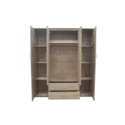 Interiax Kledingkast 'Lena' - Sonoma Eik - 4 Deurs - 185x160x52cm