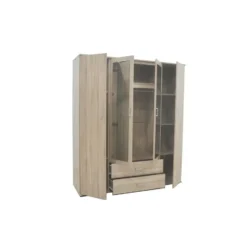 Interiax Kledingkast 'Lena' - Sonoma Eik - 4 Deurs - 185x160x52cm