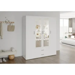 Interiax Kledingkast 'Lena' - Sonoma Eik - 4 Deurs - 185x160x52cm
