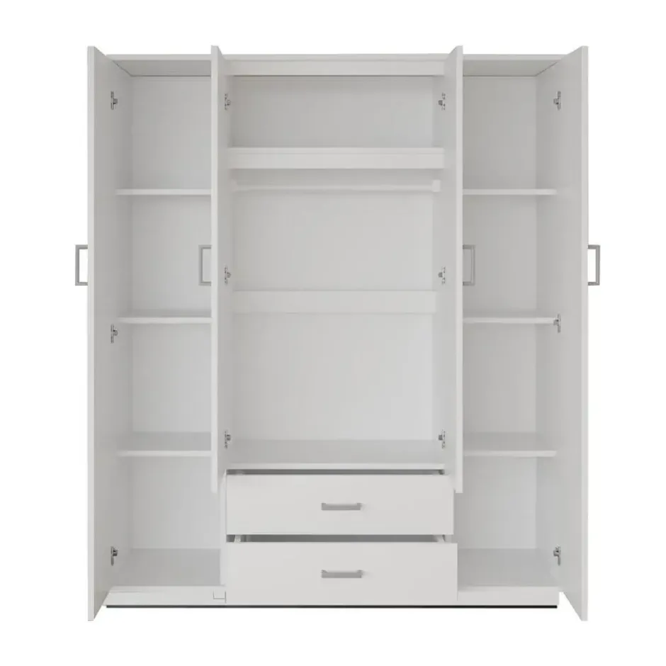 Interiax Kledingkast 'Lena' - Sonoma Eik - 4 Deurs - 185x160x52cm