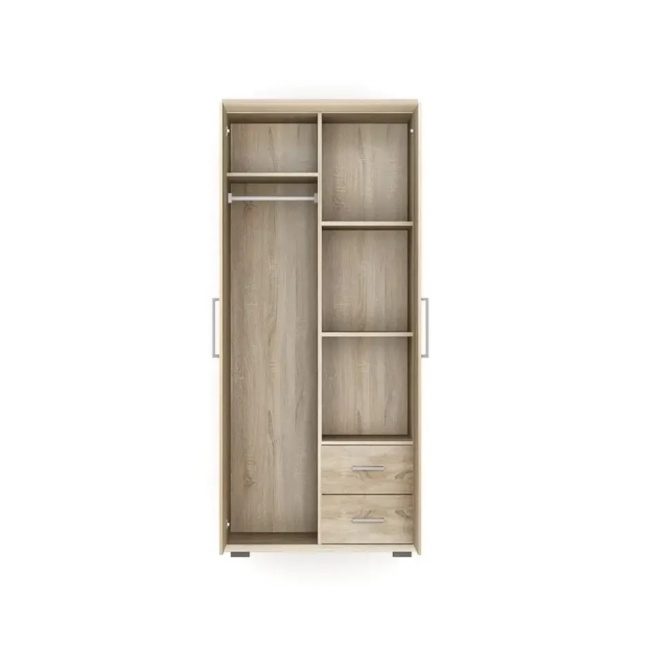 Interiax Kledingkast 'Mila' - Sonoma Eik - 2 Deurs - 183x80x52cm