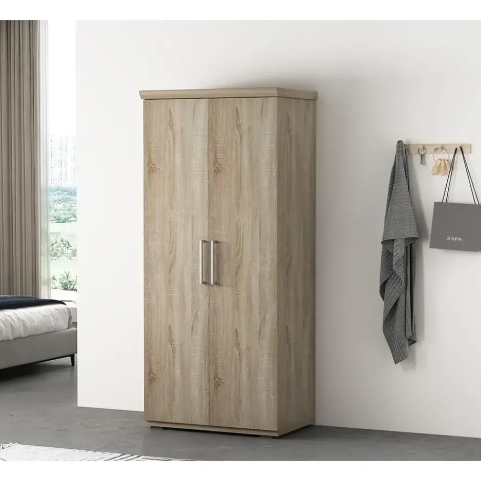 Interiax Kledingkast 'Mila' - Sonoma Eik - 2 Deurs - 183x80x52cm