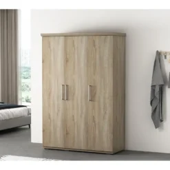 Interiax Kledingkast 'Mila' - Sonoma Eik - 3 Deurs - 183x120x52cm