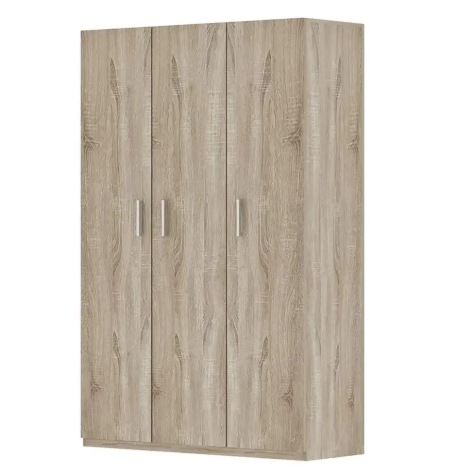 Interiax Kledingkast 'Mila' - Sonoma Eik - 3 Deurs - 180x120x42 cm