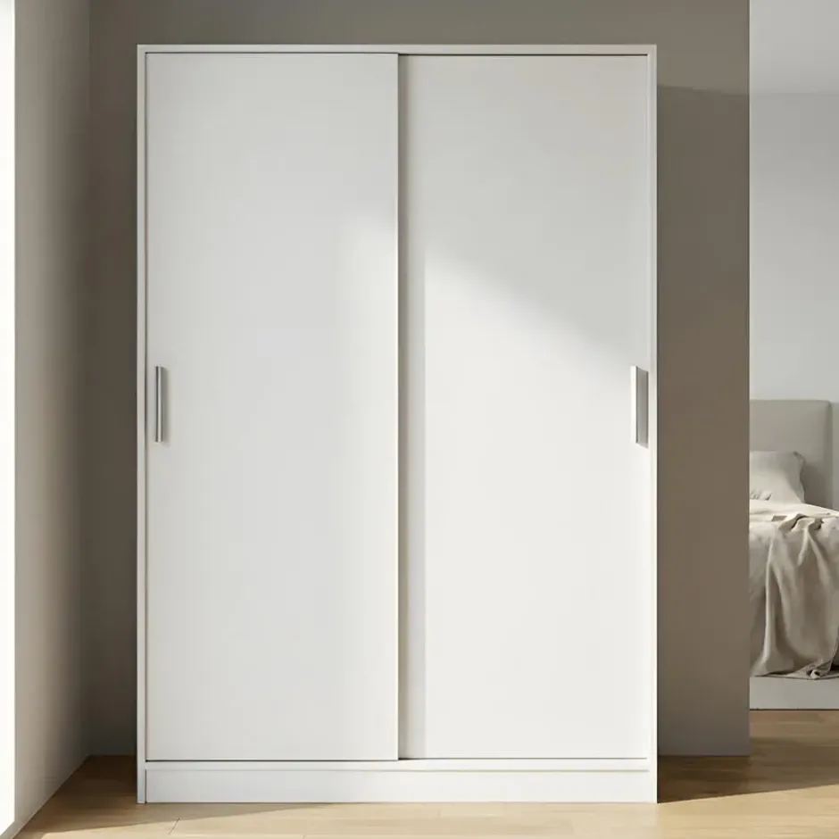 Interiax Kledingkast 'Novara' - 2 Schuifdeuren - Wit - 182x120x50cm