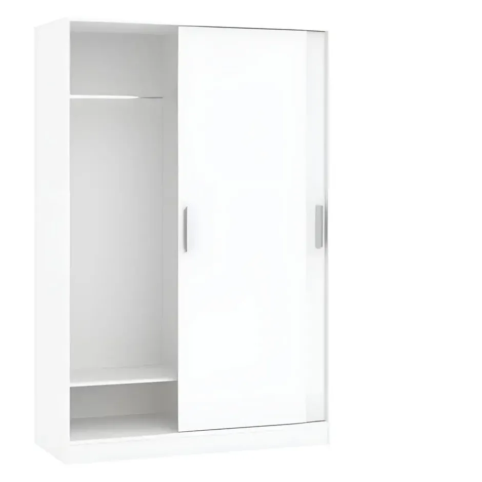 Interiax Kledingkast 'Novara' - 2 Schuifdeuren - Wit - 182x120x50cm