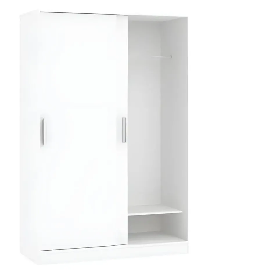 Interiax Kledingkast 'Novara' - 2 Schuifdeuren - Wit - 182x120x50cm