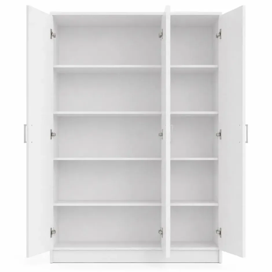 Interiax Opbergkast - Kledingkast 'Amelie' - Wit - 3 Deurs - 180x120x40cm