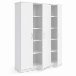 Interiax Opbergkast - Kledingkast 'Amelie' - Wit - 3 Deurs - 180x120x40cm