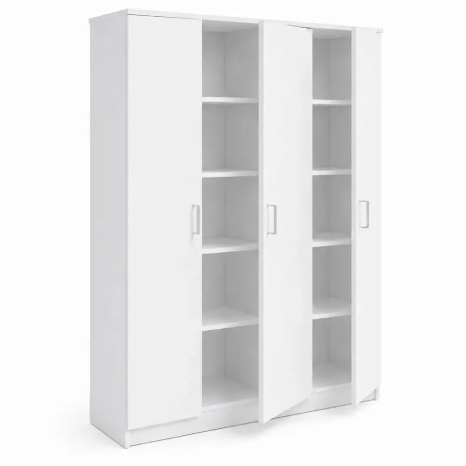 Interiax Opbergkast - Kledingkast 'Amelie' - Wit - 3 Deurs - 180x120x40cm