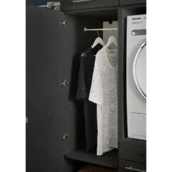 Interiax WASHWALL 'Mary' Wasmachine Opbergkast Antraciet - 162x50x67.5 cm