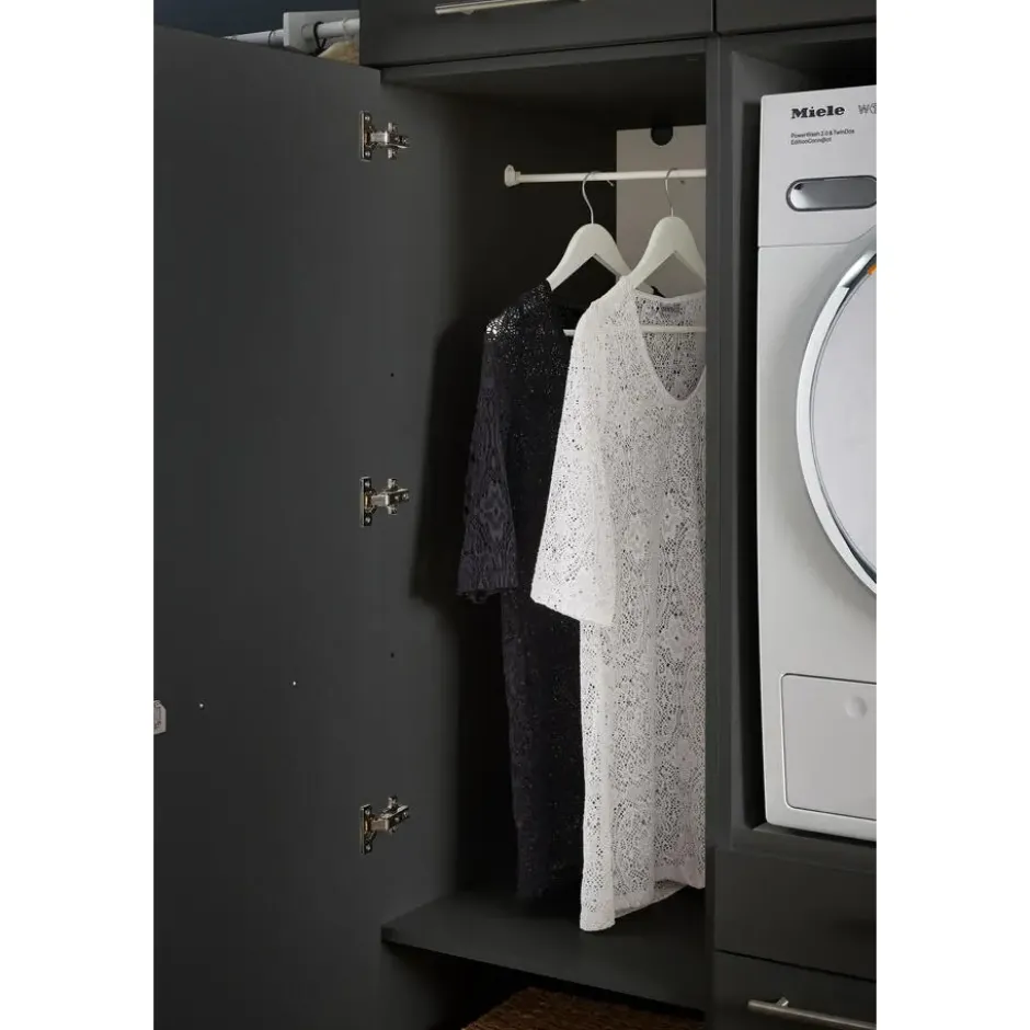 Interiax WASHWALL 'Mary' Wasmachine Opbergkast Antraciet - 162x50x67.5 cm