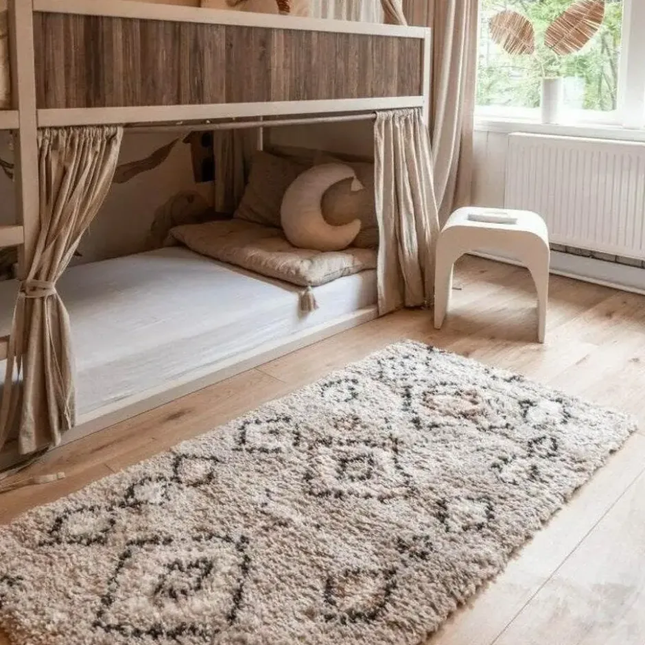 Interieur05 Berber Vloerkleed Ikat grijs/beige - 150 x 80 cm