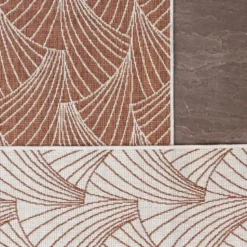 Interieur05 Buitenkleed Deco Roest/Wit - 230 x 160 cm