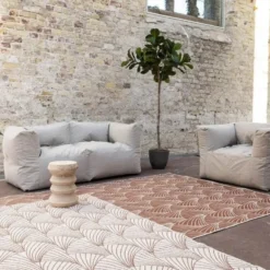 Interieur05 Buitenkleed Deco Roest/Wit - 340 x 240 cm