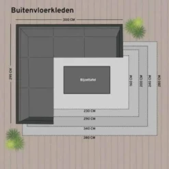 Interieur05 Buitenkleed Deco Roest/Wit - 340 x 240 cm