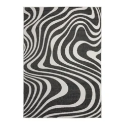 Interieur05 Buitenkleed Swirl Zwart - 340 x 240 cm